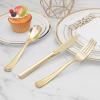 BESTVIP 300 Pack 6.9 Inch Gold Plastic Spoons, Heavy Duty Plastic Silverware, Heavyweight Gold Disposable Spoons, Disposable Serving Utensils for Catering, Parties, Dinners, Weddings, Christmas view 4