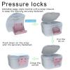 BVN Upgraded Leak Proof Denture Bath Cup with Strainer & Storage Compartment | Portable Soaking Case for Dentures, Braces and Travel Retainers view 4