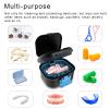 BVN Upgraded Leak Proof Denture Bath Cup with Strainer | Portable Denture Soaking Box with Storage Compartment, Travel Retainer Cleaning Case for Dentures, Braces & Mouth Guards view 3