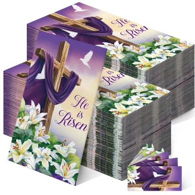 200 Pcs Spring Easter Napkins Bulks Disposable Spring Flower Easter Bunny Egg He Is Risen Napkins Guest Paper Hand Towel for Home Family Dinner Bathroom(He is Risen)
