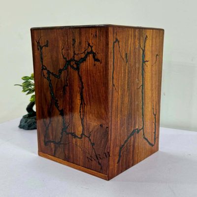 Nautical Replica Hub Wooden Urn Box with Resin Design - Cat Urn Memorial Urn box Keepsake Memory Cat and Dog urn Box Pet Memorial Casket for Ashes Men Women Child