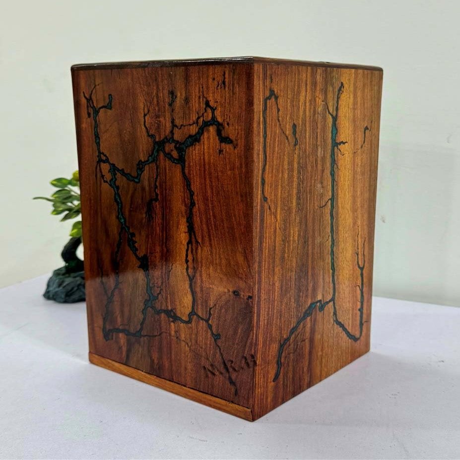 Nautical Replica Hub Wooden Urn Box with Resin Design - Cat Urn Memorial Urn box Keepsake Memory Cat and Dog urn Box Pet Memorial Casket for Ashes Men Women Child