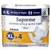 NorthShore Supreme Incontinence Tab-Style Briefs for Men and Women, White, X-Large, Starter Pack/4 view 1