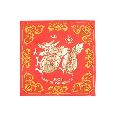 Fun Express Lunar New Year of the Dragon Beverage Napkins - 16 Count - Chinese New Year Tableware