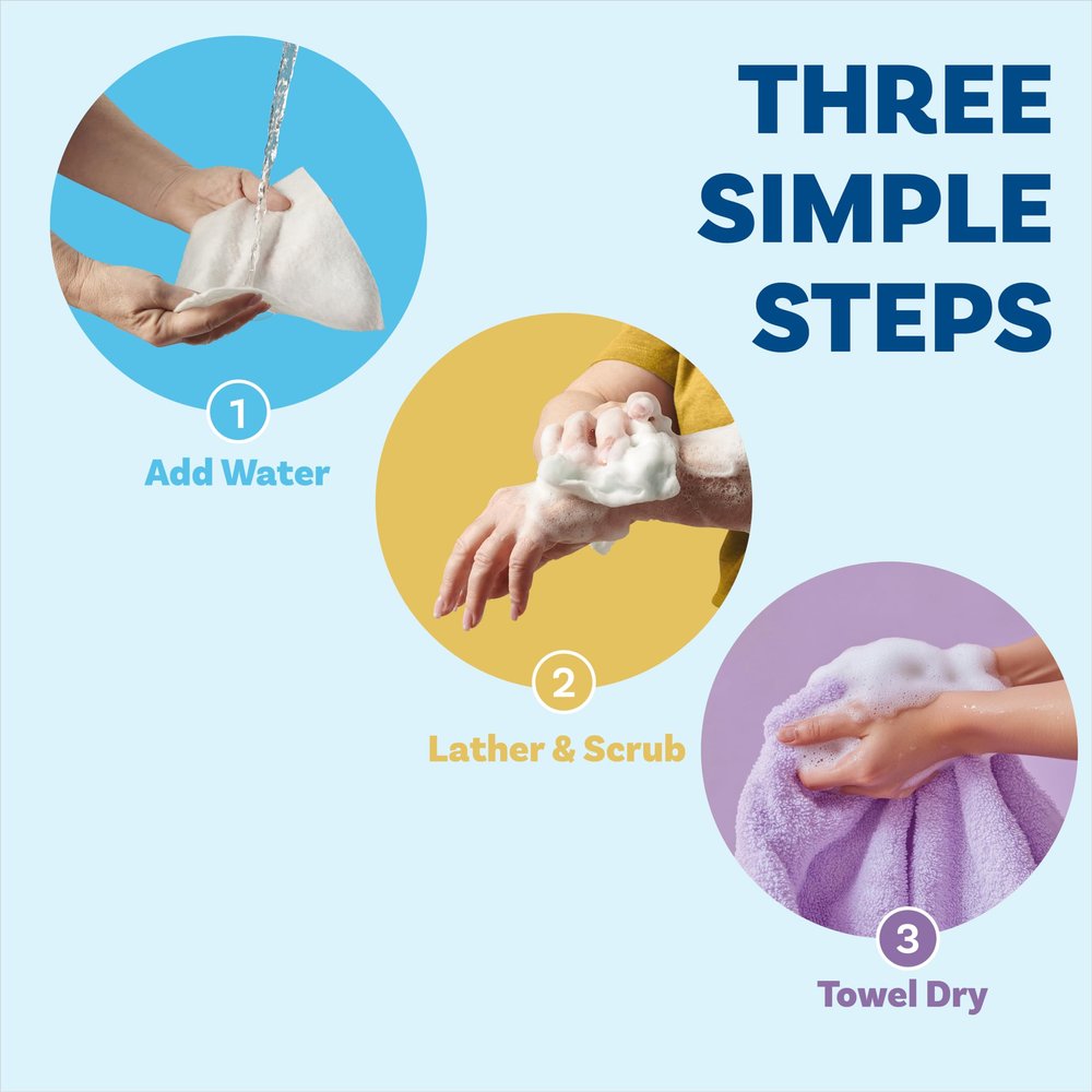 Scrubzz Rinse Free Bathing Sponges and Shampoo Cap Bundle for Eldery Bedridden and Post Surgery Patients