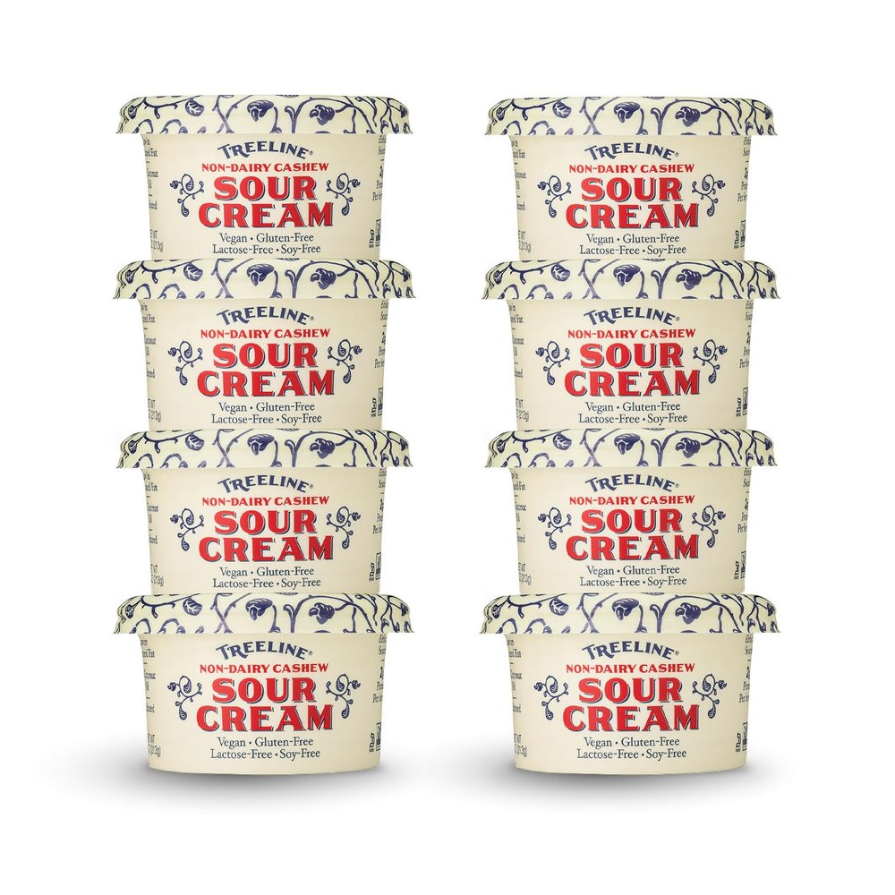 Treeline Cheese - Vegan Non-Dairy Cashew Sour Cream 7.5 oz., 8-Pack