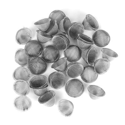50 PCS Pipe Screens 3/4 Inch 100% Stainless Steel Bowl Screens Filters, 0.75 Inch Tapered Design Metal Clean Screen, Reusable Filters Self-Adjustable Size Filters, with a Storage Box