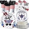 Fighter Jet Pilot Party Decorations Set - Unique Fighter Pilot Party Plates, Cups, Napkins, and Cutlery - Military Jet Party Supplies for Birthdays and Event view 1