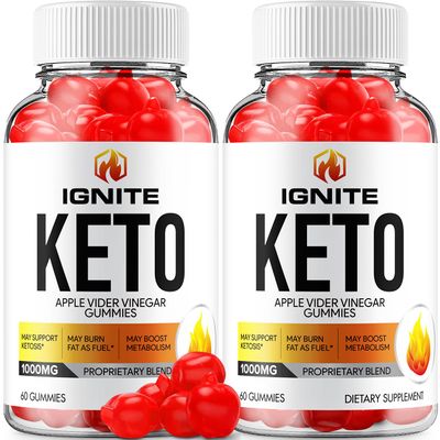 (2 Pack) Ignite Keto ACV Gummies - Advanced Formula Ignite Keto Plus ACV Gummies Apple Cider Vinegar Ignite ACV Dietary Supplement Men Women (120 Gummies)