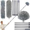 20+ Feet High Reach Duster Kit with 3-14 ft Extension Pole for Cleaning Fan, Spider Web, High Ceiling, Blinds, Furniture, Cars - Cobweb Microfiber Duster // Outdoor & Indoor Extendable Duster view 1