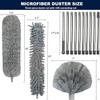 20+ Feet High Reach Duster Kit with 3-14 ft Extension Pole for Cleaning Fan, Spider Web, High Ceiling, Blinds, Furniture, Cars - Cobweb Microfiber Duster // Outdoor & Indoor Extendable Duster view 2