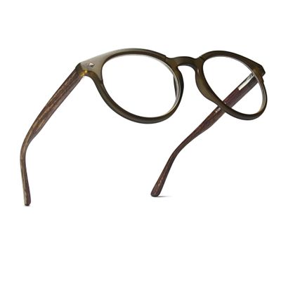 2SeeLife Large Round TR-90 Reading Glasses for Men & Women  Medium-Large Fit, Durable, Spring Hinges, Blue Light Readers, Green, +0.75