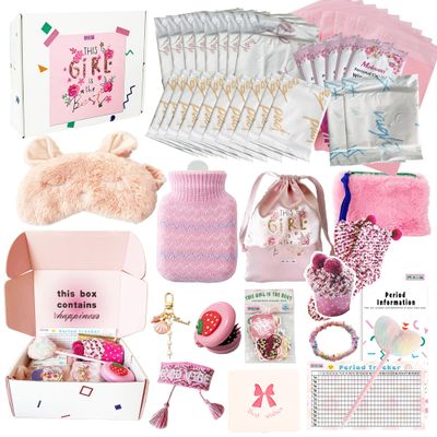 First Period Kit for Girls 9-12 | 50 PC MultipieYo Teen Preteen Tween Period Starter Kit for Girls 10-12 | 1st Period Gifts | Period Packs for Young Girls First Time