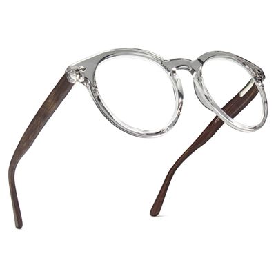 2SeeLife Large Round TR-90 Reading Glasses for Men & Women  Medium-Large Fit, Durable, Spring Hinges, Blue Light Readers, Clear, +0.50