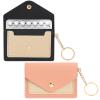 2 Pack Birth Control Pill Case Sleeve Packet 4.3 X 3 Inch PU Leather Wallet Pill Holder Privacy Protection Birth Control Pill Wallet with Key Ring for Pill Card Organizer(Pink, Black) view 1