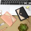 2 Pack Birth Control Pill Case Sleeve Packet 4.3 X 3 Inch PU Leather Wallet Pill Holder Privacy Protection Birth Control Pill Wallet with Key Ring for Pill Card Organizer(Pink, Black) view 4