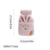 500ml/17.6oz Water-Filled hot Water Bottle Cute Plush Warm Water Bag with Cover Portable hot Water Bag with Hand Pocket view 2