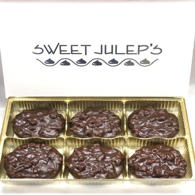 Chocolate Pecan Pralines (6 Count) | Charleston Chocolate Pralines | Southern Chocolate Pecan Candy