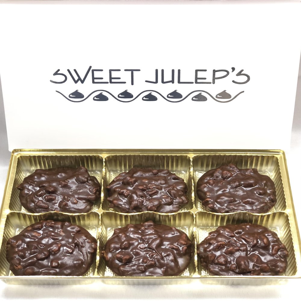 Chocolate Pecan Pralines (6 Count) | Charleston Chocolate Pralines | Southern Chocolate Pecan Candy