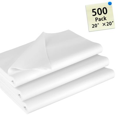 500 Sheets White Tissue Papers, 20'' x 20'' Wrapping Paper Bulk for Gifts, DIY Crafts, Birthday, Theme Party, Holiday Decoration, Paper Flowers Tissues