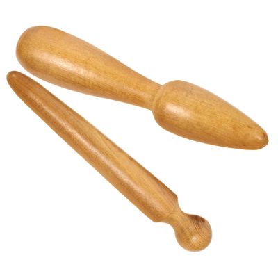 2pcs Stick Wood Thai Massage Acupressures Massage Pen Massage Rod Body Massage Stick Point Massager Under Eye Massager Guasha Stone Back Feet Relaxant Handheld Wooden