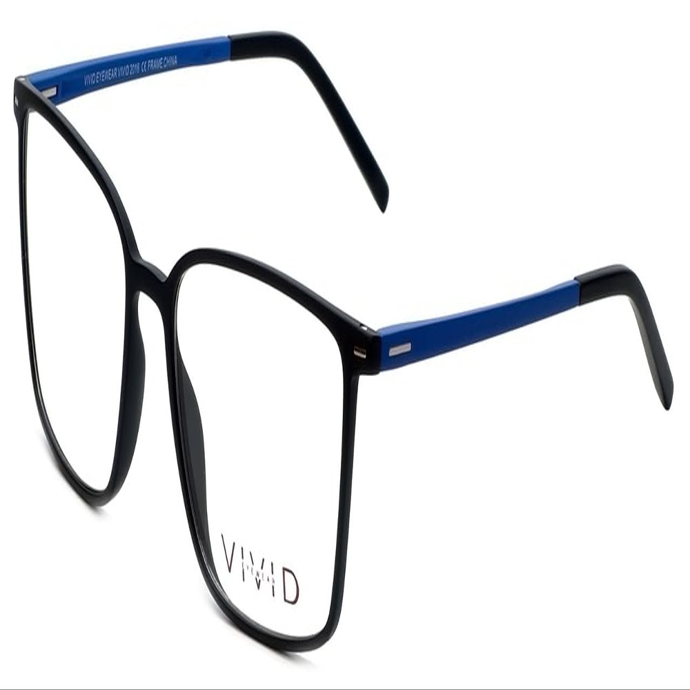 Calabria Viv Collection 2016 Square Blue Light Blocking Reading Glasses +1.00 Black Blue Men Women