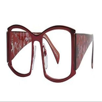 Calabria Valerie 9204 Kids Rectangular Reading Glasses +6.00 Ruby Red Girls