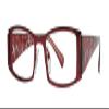 Calabria Valerie 9204 Kids Rectangular Reading Glasses +6.00 Ruby Red Girls view 1