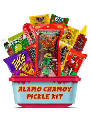 Alamo Chamoy Pickle Kit, Mexican Candy Mix make the Famous TikTok Trend, (13 Pieces) Includes Original Alamo Dill Pickle, Baby Lucas, Lucas Gusano, Skwinkles Salsaghetti, & Pulparindo by LookOn