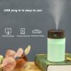 260ml Mini Humidifier,Low Noise Aroma Air Diffuser Humidifier with Colorful LED Night Light Wood Grain USB Design,Desktop Mute Air Purification Cool Mist Humidifier for Home Bedroom(Dark Wood Grain) view 3