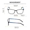 Calabria Viv Collection 2016 Square Blue Light Blocking Reading Glasses +1.75 Black Blue Men Women view 2