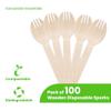 5.5" Disposable Wooden Sporks/Natural Wooden Utensils- Pack of 100ct view 2