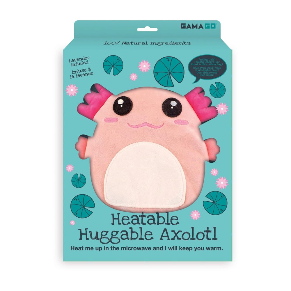 GAMAGO Axolotl Heating Pad & Pillow Huggable - Microwavable Heat Pad for Cramps, Aches & Anxiety Relief - Cute Heat Pack Stuffed with Eco-Friendly Wheat & Dried Lavender - 11"