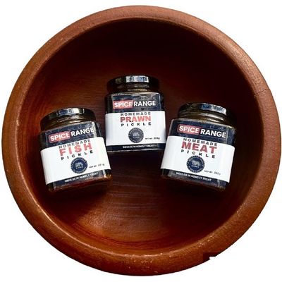 FRESH HOMEMADE Tuna Fish, Prawns, Meat Kerala Pickle Indian Achar PACKED JAN 2026 PACK OF 3