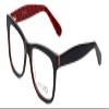 Calabria Viv Collection 870 Square Reading Glasses +1.50 Black Red Women view 1