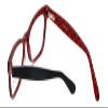 Calabria Viv Collection 870 Square Reading Glasses +1.50 Black Red Women view 4