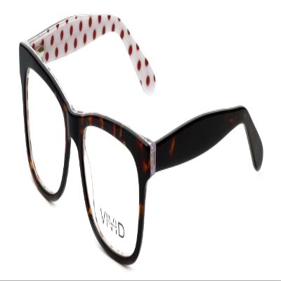 Calabria Viv Collection 870 Square Reading Glasses +3.75 Tortoise Havana White Polka-Dots Women