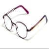 Calabria Viv Kids 116 Oval Blue Light Blocking Reading Glasses +4.00 Violet Purple Girls view 1