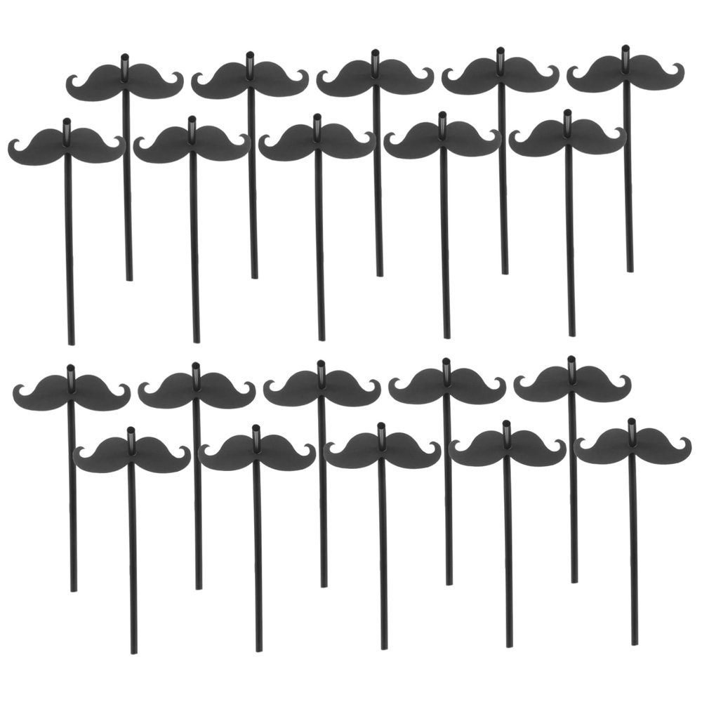 Gatuida 20pcs Black Straws Design Fun Party Decoration Props for Festivals Birthdays and Events Add Whimsy to Drinks and Celebrations
