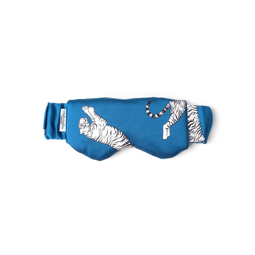 Hello Mello Beauty Sleep Satin Sleep Mask for Sleeping Satin Blindfold Elastic Strap - Sleep Easy Tiger
