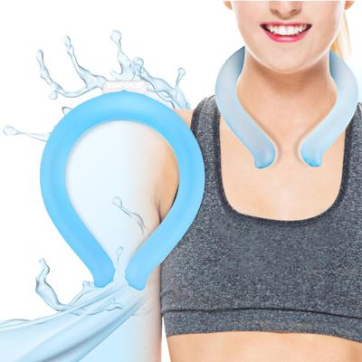 COMFORCE Neck Cooling Tube, Wearable Neck Cooler for Hot Summer, Hands Free Cooling Neck Wrap for Outdoor Workers, Sports, Relief Hot Flashes, Freeze Below 82F(Blue)