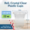 Reli. 12oz Plastic Cups with Lids (150 Pack) view 2