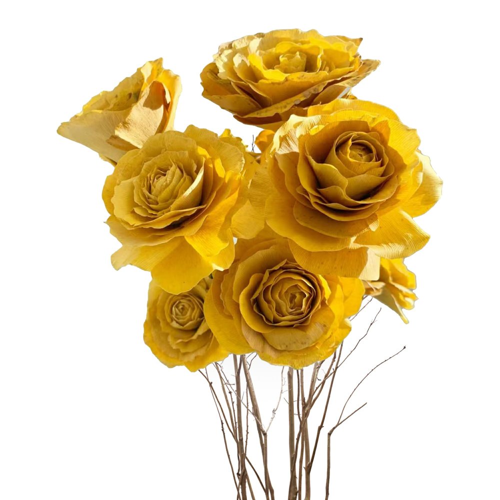 Ginkgo Leaf Rose Bouquet, Handmade Bouquet for Living Room Decoration, Handicraft Ginkgo Dried Flowers as a Gift to Friends, Natural Bouquet Decoration