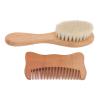 Vomeko Wooden Baby Hair Brush and Comb Set - Baby Bathing Wood Comb, Wool Brush for Infants, N atural Bristle Baby Brush, Perfect Infant Hair Care and Grooming Set view 3