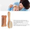 Vomeko Wooden Baby Hair Brush and Comb Set - Baby Bathing Wood Comb, Wool Brush for Infants, N atural Bristle Baby Brush, Perfect Infant Hair Care and Grooming Set view 4