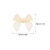 MECCANIXITY 100Pcs Mini Ribbon Bow Mini Fabric Satin Ribbon Flower Bows for Craft DIY Sewing Wedding Birthday Party Light Yellow view 2