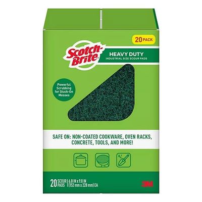 Scotch Brite's Heavy Duty Industrial Sized Scour Pads (20ct.), Green