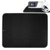 FWUNYVN CPAP Silicone Protector Mat, Waterproof Mat,Shock Absorption Nightstand Protector Mat Reducing Noise, Non-Slip Protective Pad Ensure CPAP Machine Stays Stable On CPAP Nightstand,Black view 1
