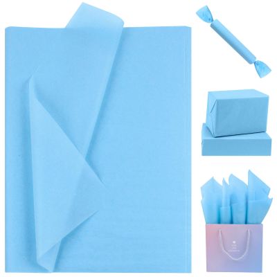 AORZIT Light Blue Tissue Paper 80 Sheets Light Blue Wrapping Tissue Paper Bulk 14x20 Inch Blue Tissue Paper for Gift Bag Packaging Moving Supply Baby Shower Birthday Party Decor DIY Crafts