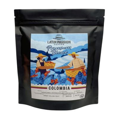 LATIN PASSION PREMIUM MEDIUM ROAST COFFEE | 100% COLOMBIAN ARABICA (16 Oz)